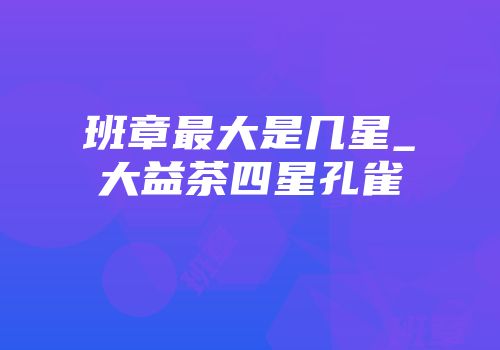 班章最大是几星_大益茶四星孔雀