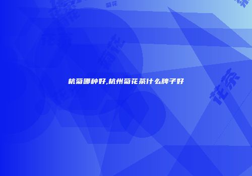 杭菊哪种好,杭州菊花茶什么牌子好