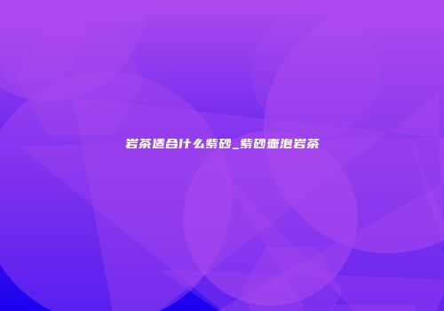 岩茶适合什么紫砂_紫砂壶泡岩茶