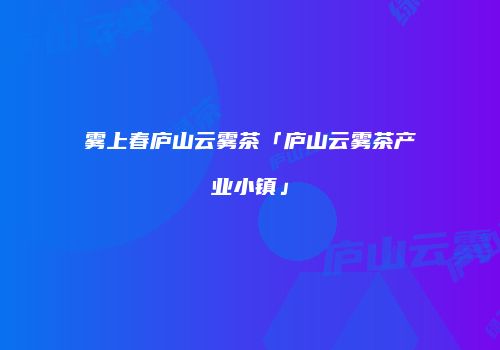 雾上春庐山云雾茶「庐山云雾茶产业小镇」