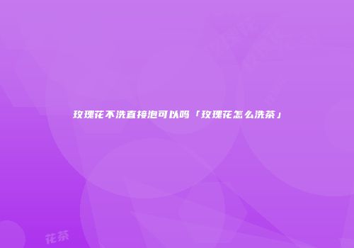 玫瑰花不洗直接泡可以吗「玫瑰花怎么洗茶」