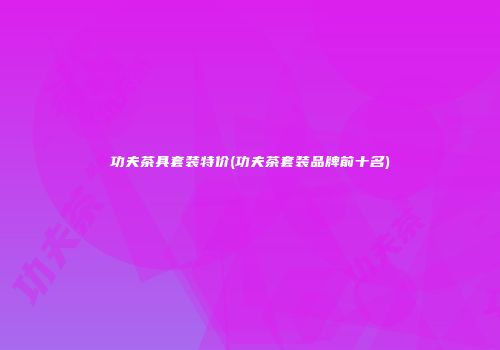 功夫茶具套装特价(功夫茶套装品牌前十名)