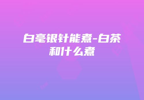 白毫银针能煮-白茶和什么煮