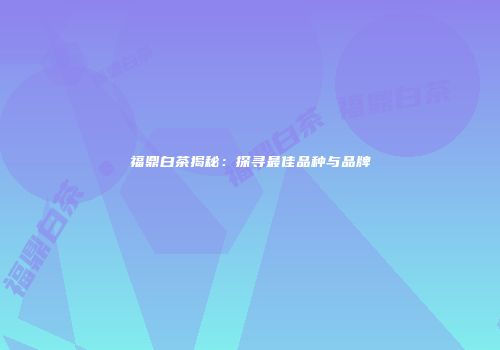 福鼎白茶揭秘：探寻最佳品种与品牌