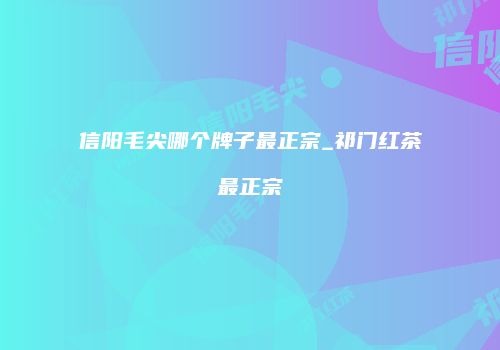 信阳毛尖哪个牌子最正宗_祁门红茶最正宗