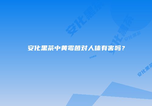 安化黑茶中黄霉菌对人体有害吗？