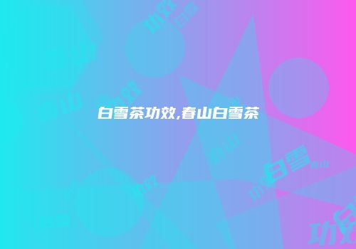白雪茶功效,春山白雪茶