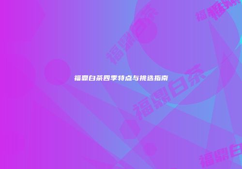 福鼎白茶四季特点与挑选指南