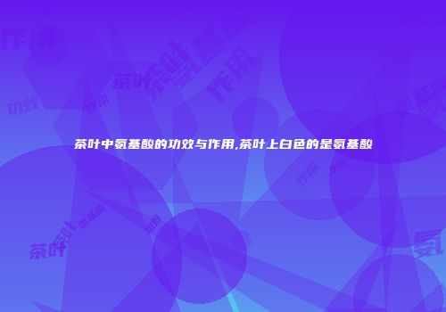 茶叶中氨基酸的功效与作用,茶叶上白色的是氨基酸