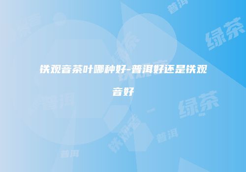 铁观音茶叶哪种好-普洱好还是铁观音好