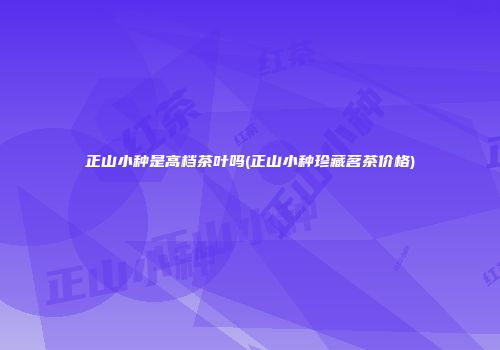 正山小种是高档茶叶吗(正山小种珍藏茗茶价格)