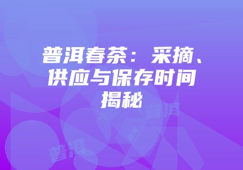 普洱春茶：采摘、供应与保存时间揭秘
