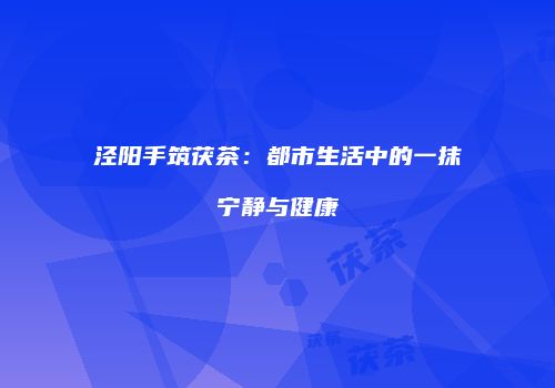 泾阳手筑茯茶：都市生活中的一抹宁静与健康