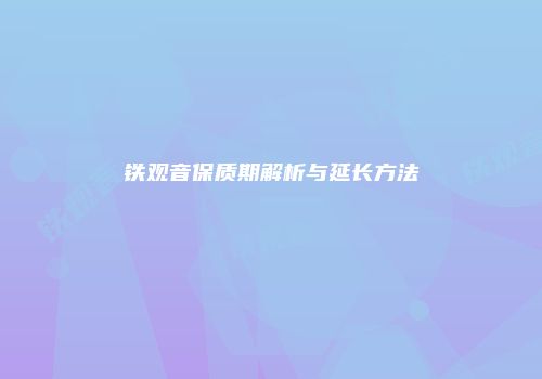 铁观音保质期解析与延长方法
