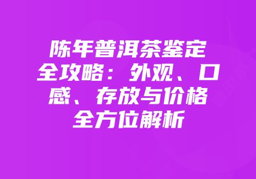 陈年普洱茶鉴定全攻略：外观、口感、存放与价格全方位解析