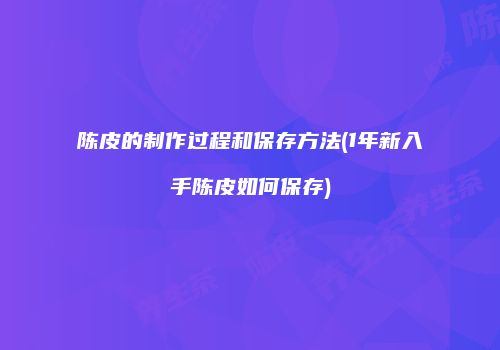 陈皮的制作过程和保存方法(1年新入手陈皮如何保存)