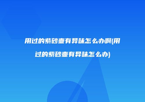 用过的紫砂壶有异味怎么办啊(用过的紫砂壶有异味怎么办)