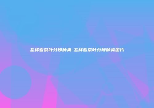 怎样看茶叶分辨种类-怎样看茶叶分辨种类图片