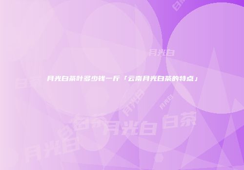 月光白茶叶多少钱一斤「云南月光白茶的特点」