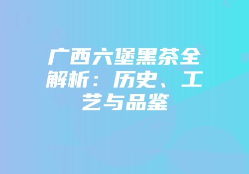 广西六堡黑茶全解析：历史、工艺与品鉴