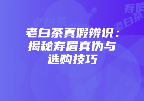老白茶真假辨识：揭秘寿眉真伪与选购技巧