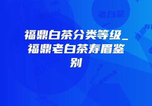 福鼎白茶分类等级_福鼎老白茶寿眉鉴别