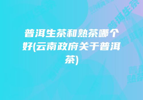普洱生茶和熟茶哪个好(云南政府关于普洱茶)