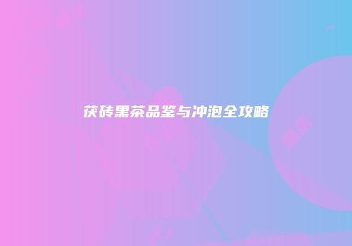 茯砖黑茶品鉴与冲泡全攻略