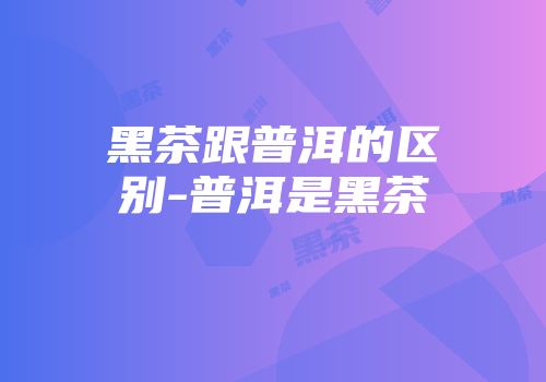 黑茶跟普洱的区别-普洱是黑茶