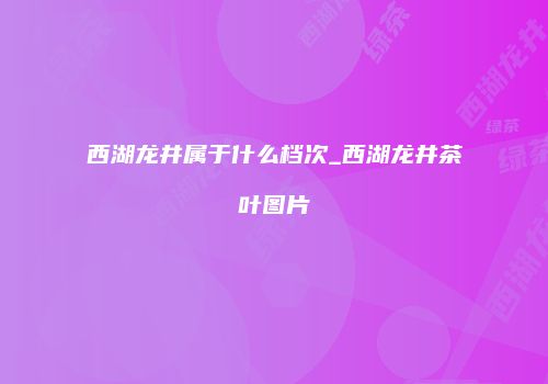 西湖龙井属于什么档次_西湖龙井茶叶图片