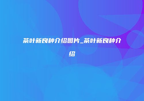 茶叶新良种介绍图片_茶叶新良种介绍