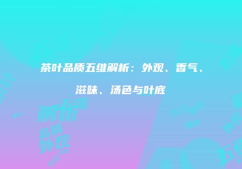 茶叶品质五维解析：外观、香气、滋味、汤色与叶底