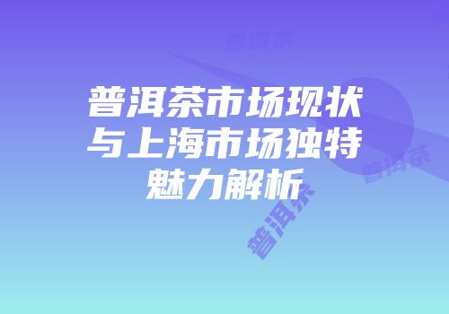 普洱茶市场现状与上海市场独特魅力解析