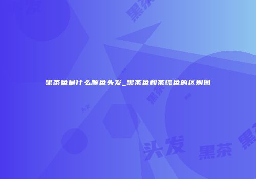黑茶色是什么颜色头发_黑茶色和茶棕色的区别图