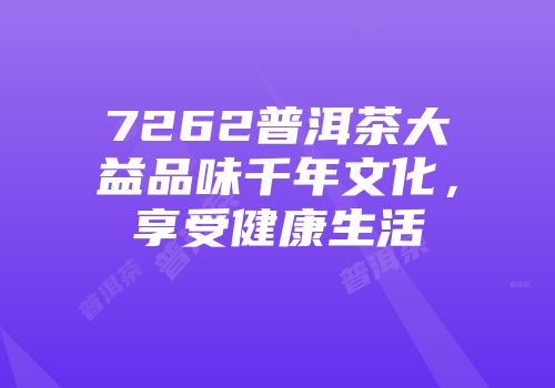 7262普洱茶大益品味千年文化，享受健康生活