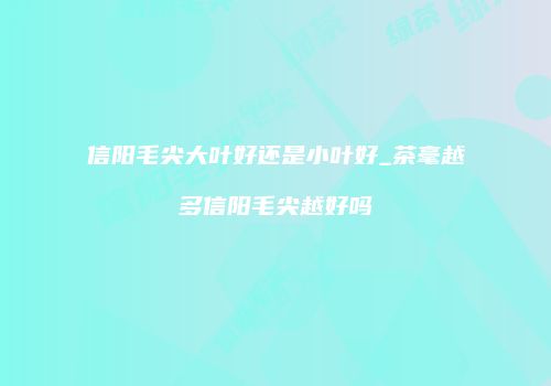 信阳毛尖大叶好还是小叶好_茶毫越多信阳毛尖越好吗