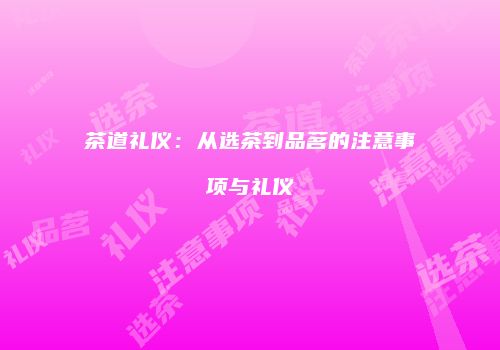 茶道礼仪：从选茶到品茗的注意事项与礼仪