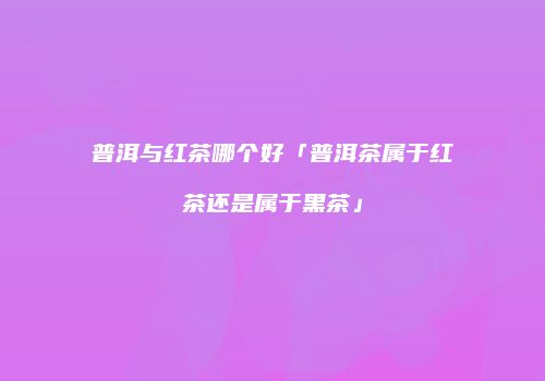 普洱与红茶哪个好「普洱茶属于红茶还是属于黑茶」