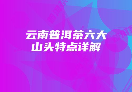 云南普洱茶六大山头特点详解
