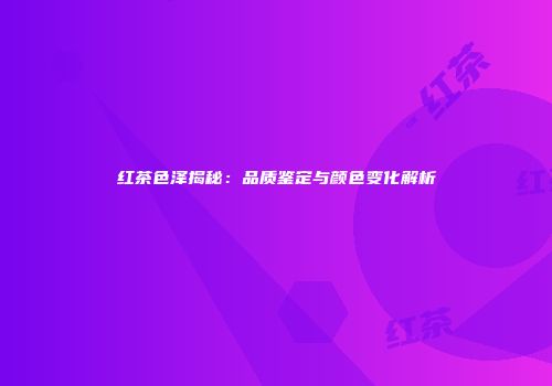 红茶色泽揭秘：品质鉴定与颜色变化解析