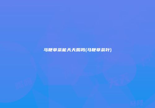 马鞭草茶能天天喝吗(马鞭草茶叶)