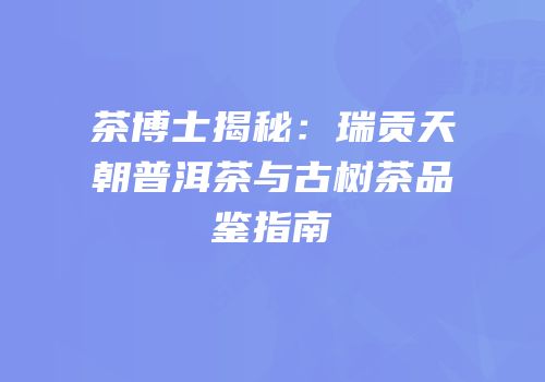 茶博士揭秘：瑞贡天朝普洱茶与古树茶品鉴指南