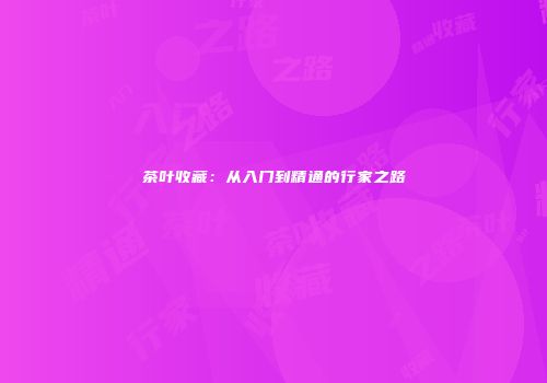 茶叶收藏：从入门到精通的行家之路