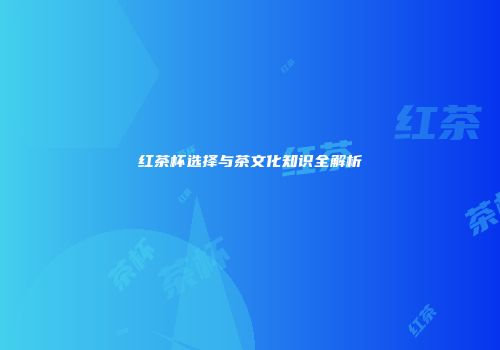 红茶杯选择与茶文化知识全解析