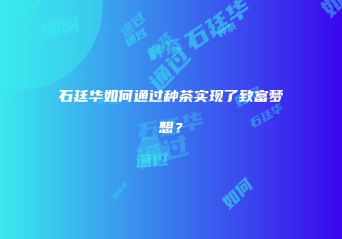 石廷华如何通过种茶实现了致富梦想？