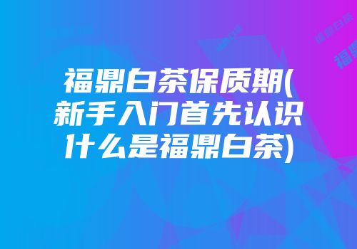 福鼎白茶保质期(新手入门首先认识什么是福鼎白茶)