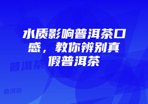 水质影响普洱茶口感，教你辨别真假普洱茶