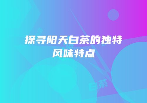 探寻阳天白茶的独特风味特点