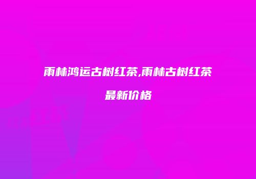 雨林鸿运古树红茶,雨林古树红茶最新价格