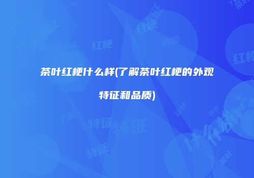 茶叶红梗什么样(了解茶叶红梗的外观特征和品质)